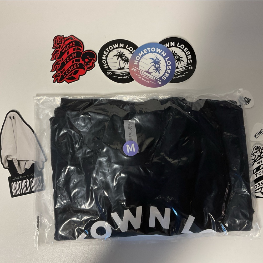 Hometown Losers Black Band Tee - Medium